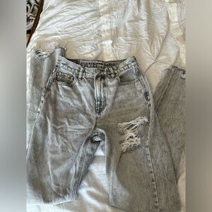 American Eagle Grey Mom jeans | 0 extra long